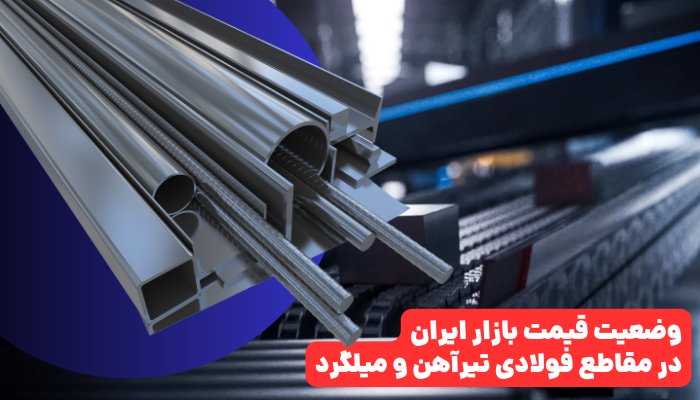 وضعیت قیمت بازار ایران در مقاطع فولادی تیرآهن و میلگرد 