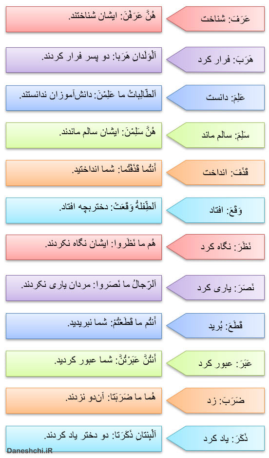 جواب تمرین صفحه 107 درس هشتم عربی هفتم 