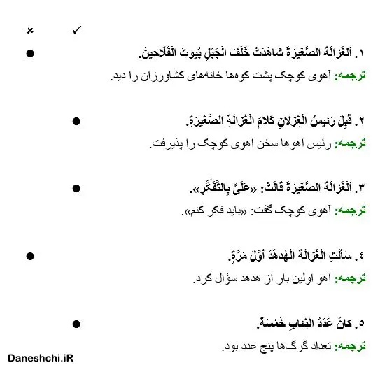 عربی 8 درس 3 تمرین 1