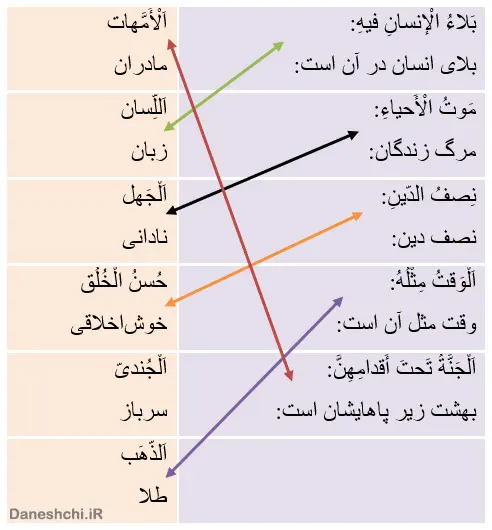 جواب تمرین صفحه 30 عربی هشتم