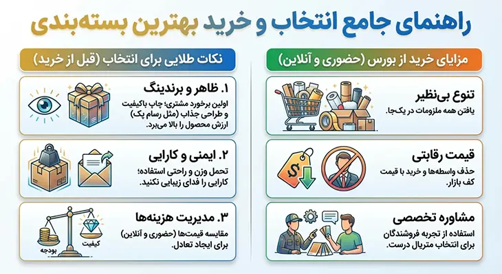 راهنمای خرید هوشمندانه: اصول انتخاب و مزایای بورس بستهبندی