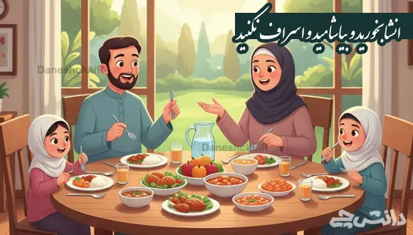 انشا در مورد بخورید و بیاشامید و اسراف نکنید