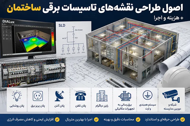 اصول طراحی نقشه های تاسیسات برقی ساختمان + هزینه و اجرا