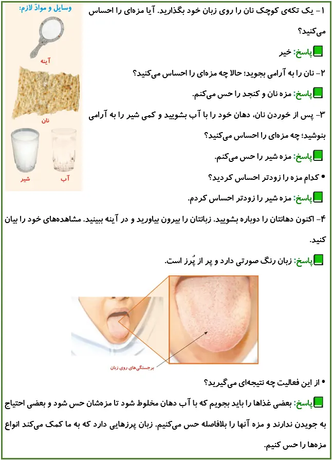 جواب فعالیت صفحه 54 علوم پنجم
