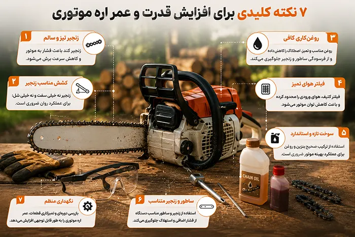 انتخاب اره موتوری فقط براساس قدرت موتور