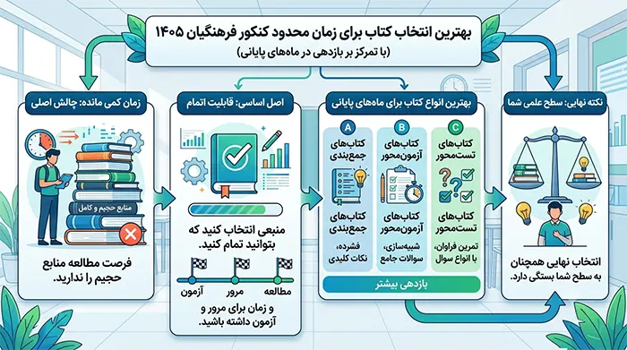 اگر زمان کمی تا کنکور فرهنگیان مانده، کدام کتابها انتخاب بهتری هستند؟