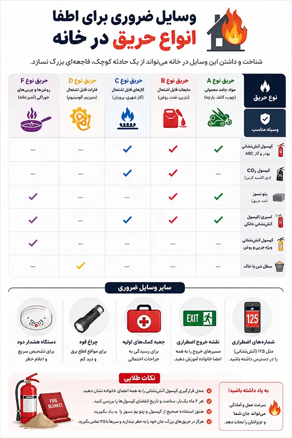 راه های خاموش کردن حریق