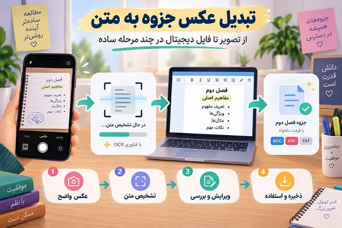 تبدیل عکس جزوه به متن چگونه انجام می‌شود؟