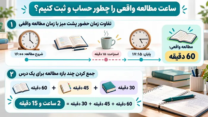 ساعت مطالعه واقعی را چطور حساب و ثبت کنیم؟